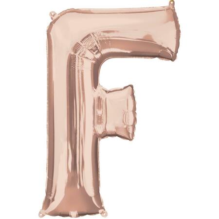 ANAGRAM 37 in. Letter F Rose Gold Balloon 89758